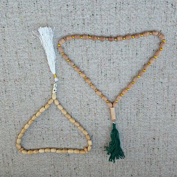 Lot of 2 Prayer Tasbeeh Pray Beads Real Wood Handmade Beads Muslim Tasbeh - Picture 9 of 10